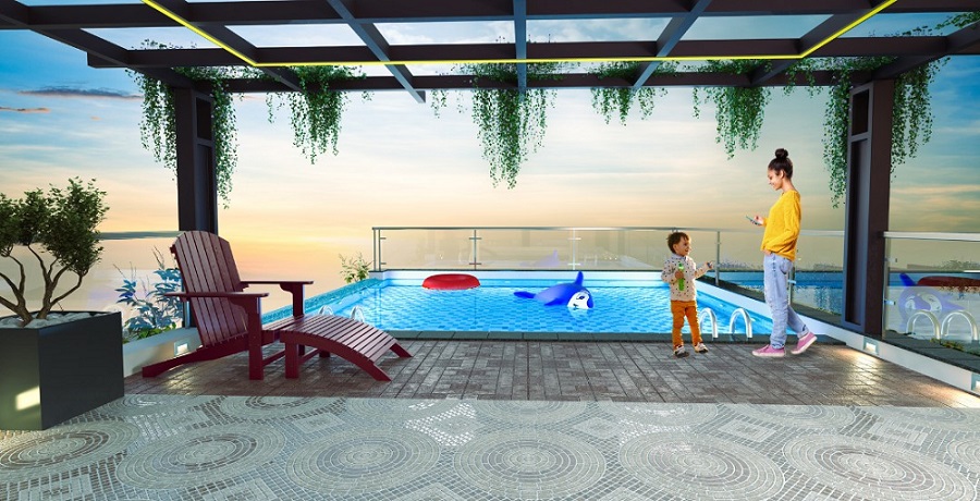 Rooftop Pool - Blu Sapphire Apartment
